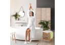relaxdays Wäschetruhe Wäschekorb mit Sitz Walnussholz Braun/Beige Bild 3