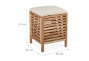 relaxdays Wäschetruhe Wäschekorb mit Sitz Walnussholz Braun/Beige Bild 4