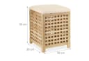 relaxdays Wäschekorb mit Sitz Walnuss Braun Creme Bild 4
