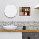 relaxdays Hängeschrank Schmaler Wandschrank aus Walnussholz Braun Bild 1