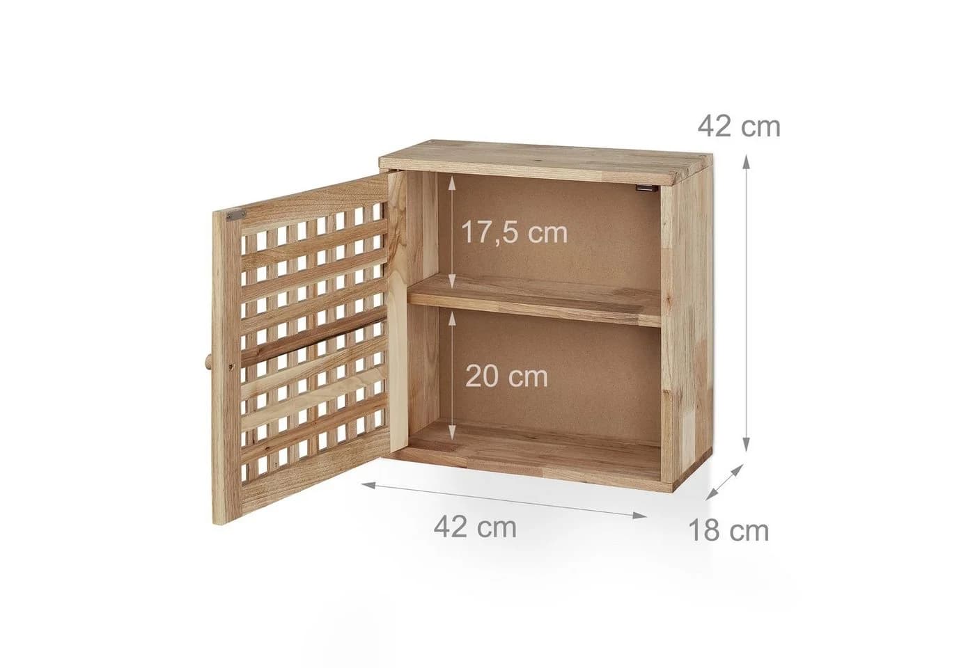 relaxdays Hängeschrank Schmaler Wandschrank aus Walnussholz Braun - Bild 4