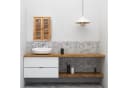 relaxdays Hängeschrank Schmaler Wandschrank aus Walnuss Bild 1