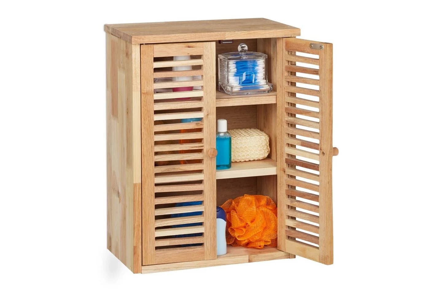 relaxdays Hängeschrank Schmaler Wandschrank aus Walnuss - Bild 2