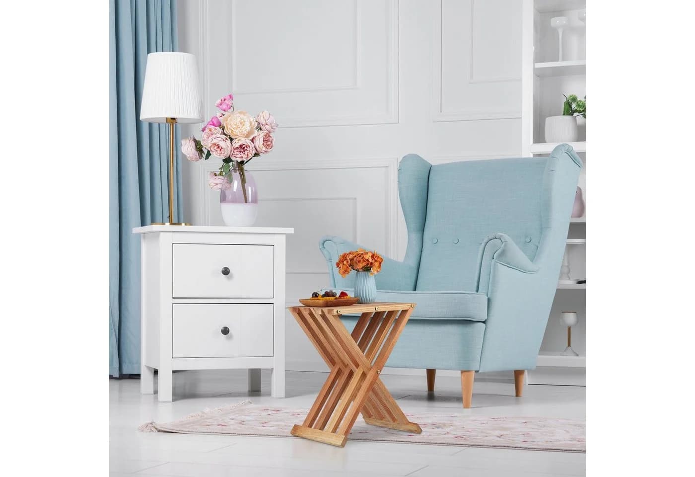 relaxdays Beistelltisch Klapptisch Walnuss Holz