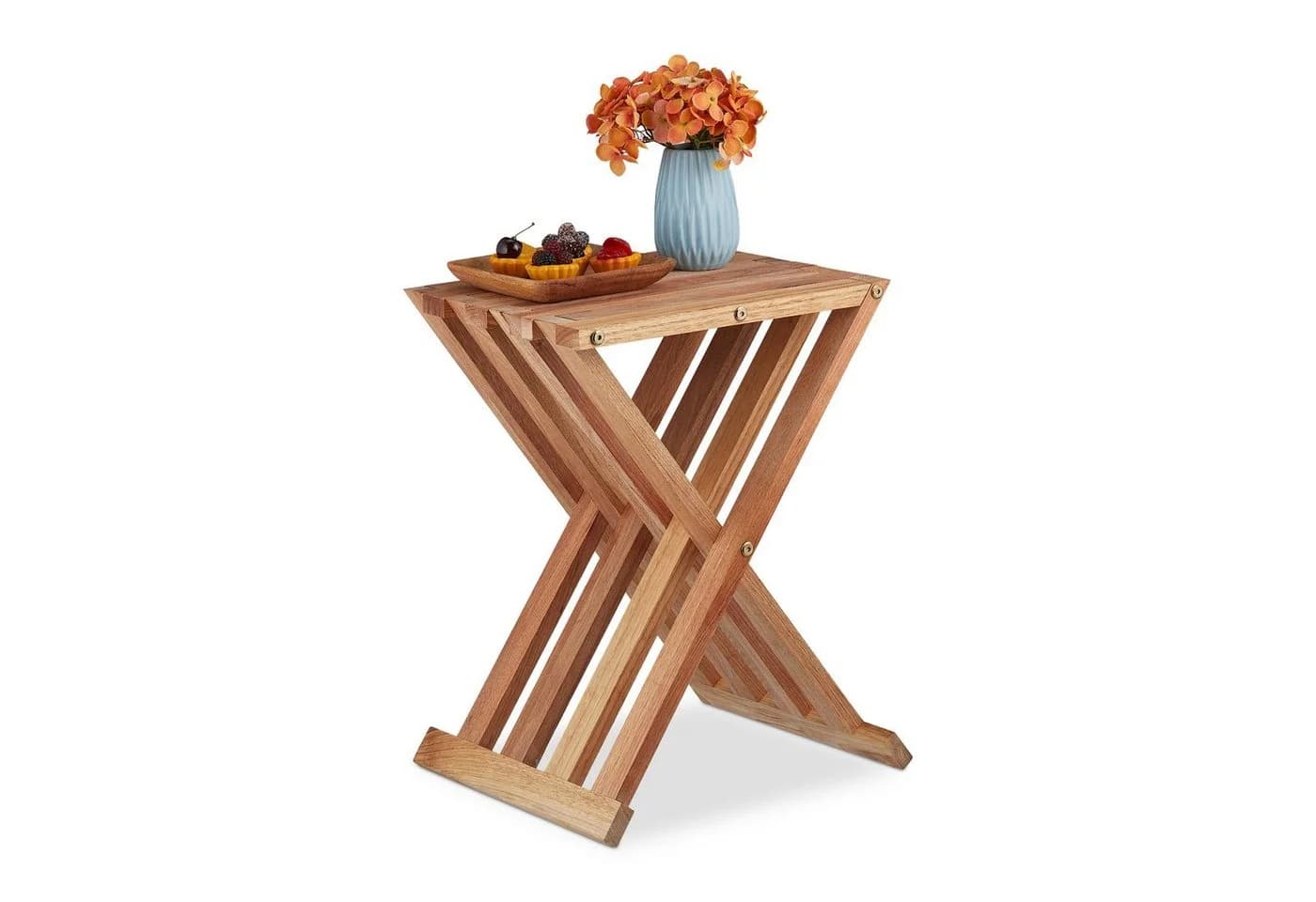 relaxdays Beistelltisch Klapptisch Walnuss Holz - Bild 2
