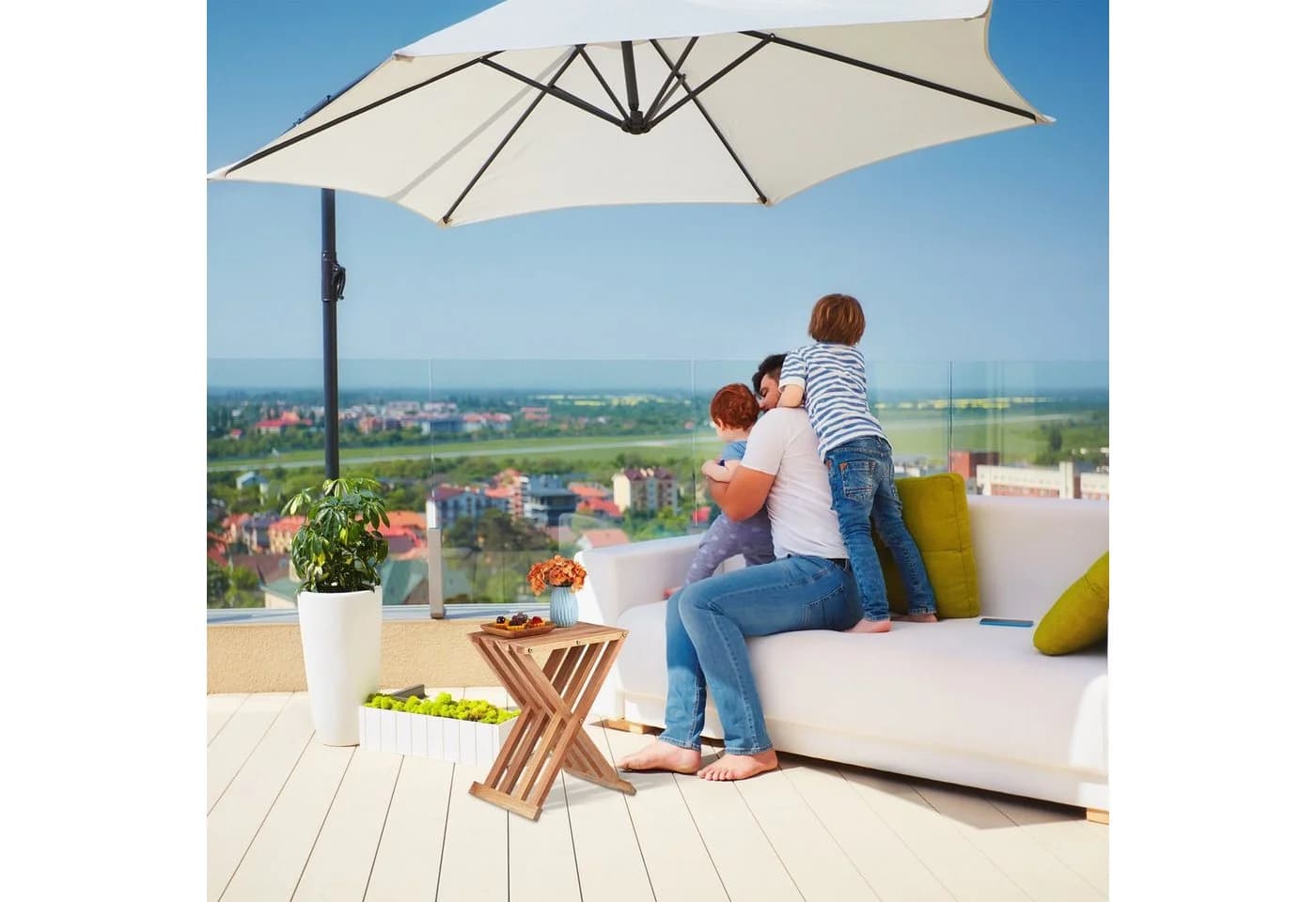 relaxdays Beistelltisch Klapptisch Walnuss Holz - Bild 3