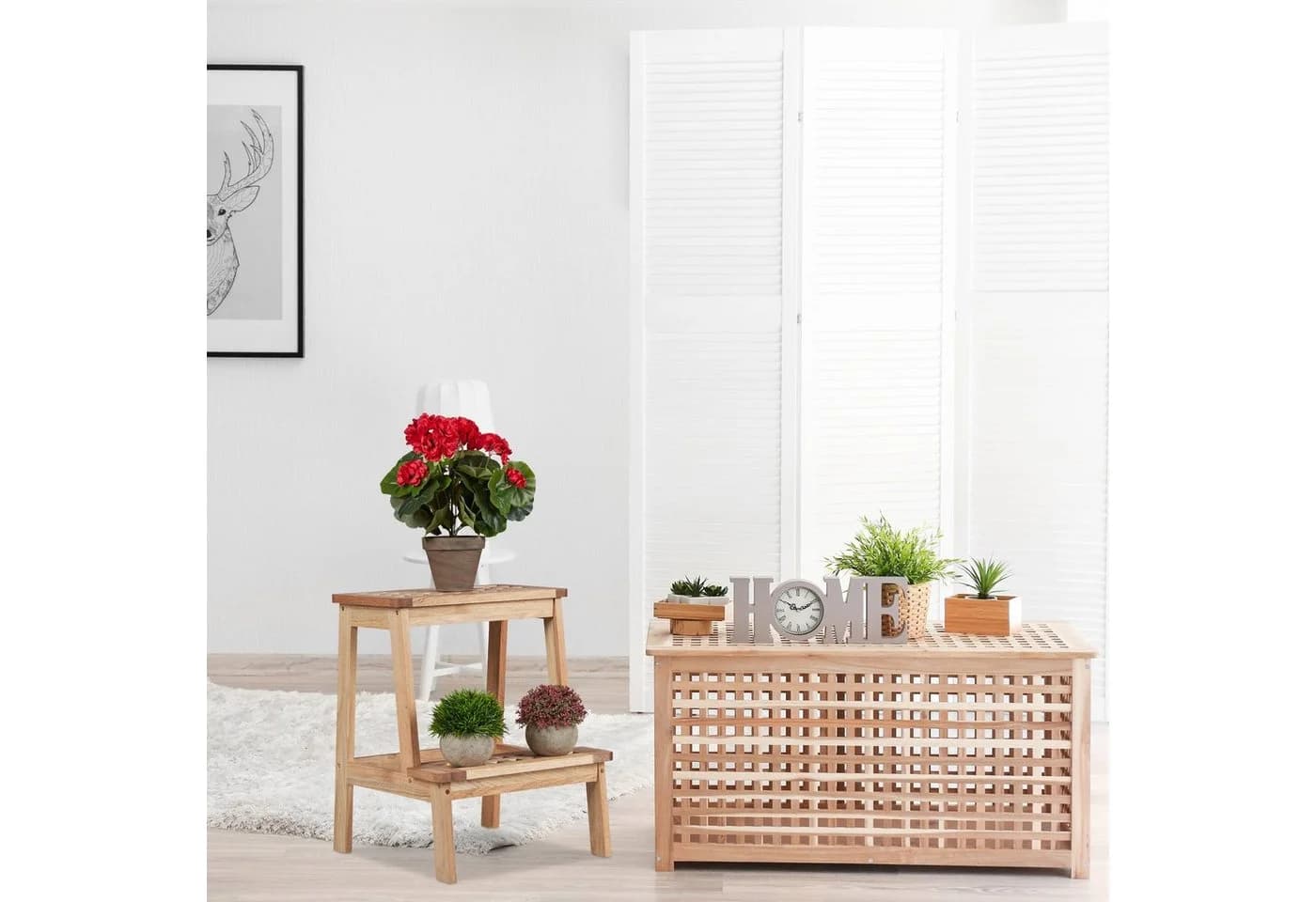 relaxdays Tritthocker 2 Stufen Walnussholz Natur - Bild 5