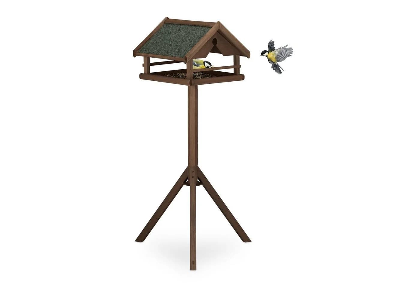 relaxdays Vogelhaus mit Ständer Braunes Tannenholz - Bild 2