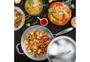 relaxdays Wok Edelstahl mit Deckel Silber Bild 1