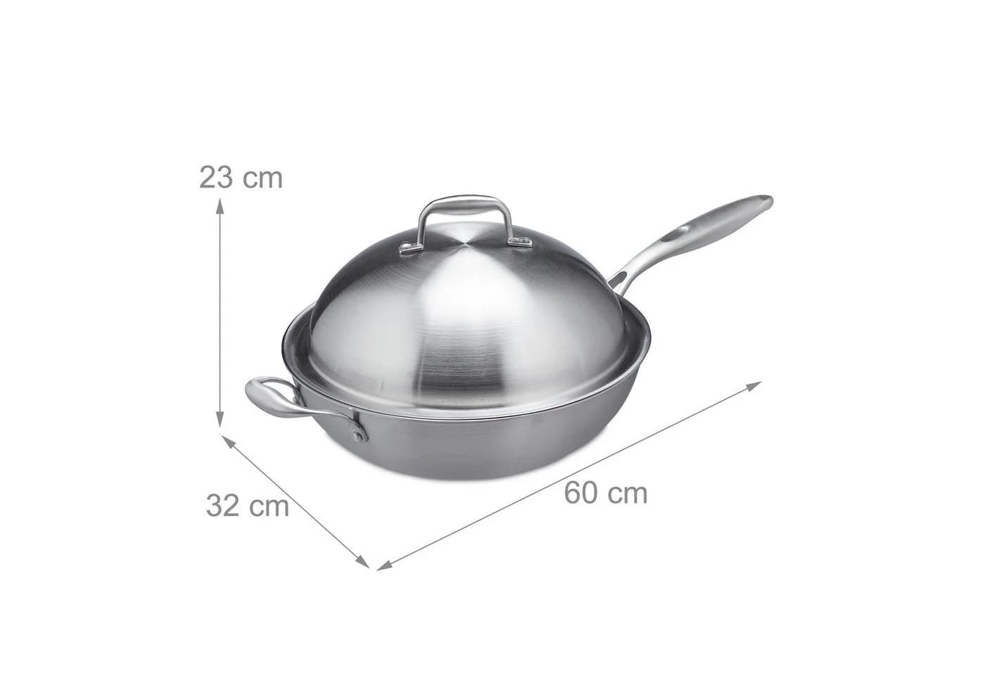 relaxdays Wok Edelstahl mit Deckel Silber - Bild 4