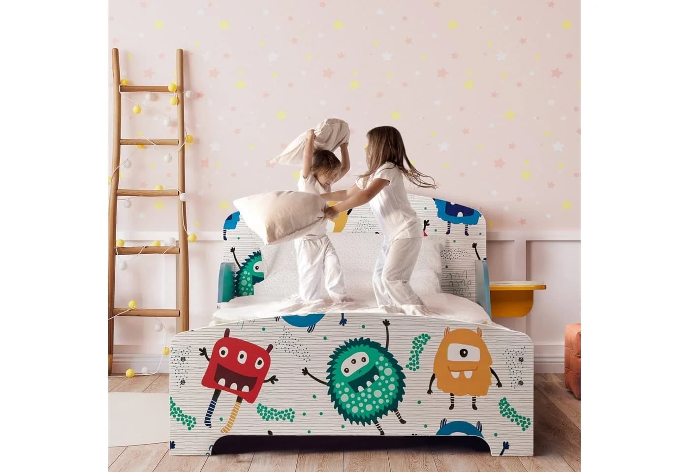relaxdays Kinderbett kleine Monster mit Ablage Bunt - Bild 3