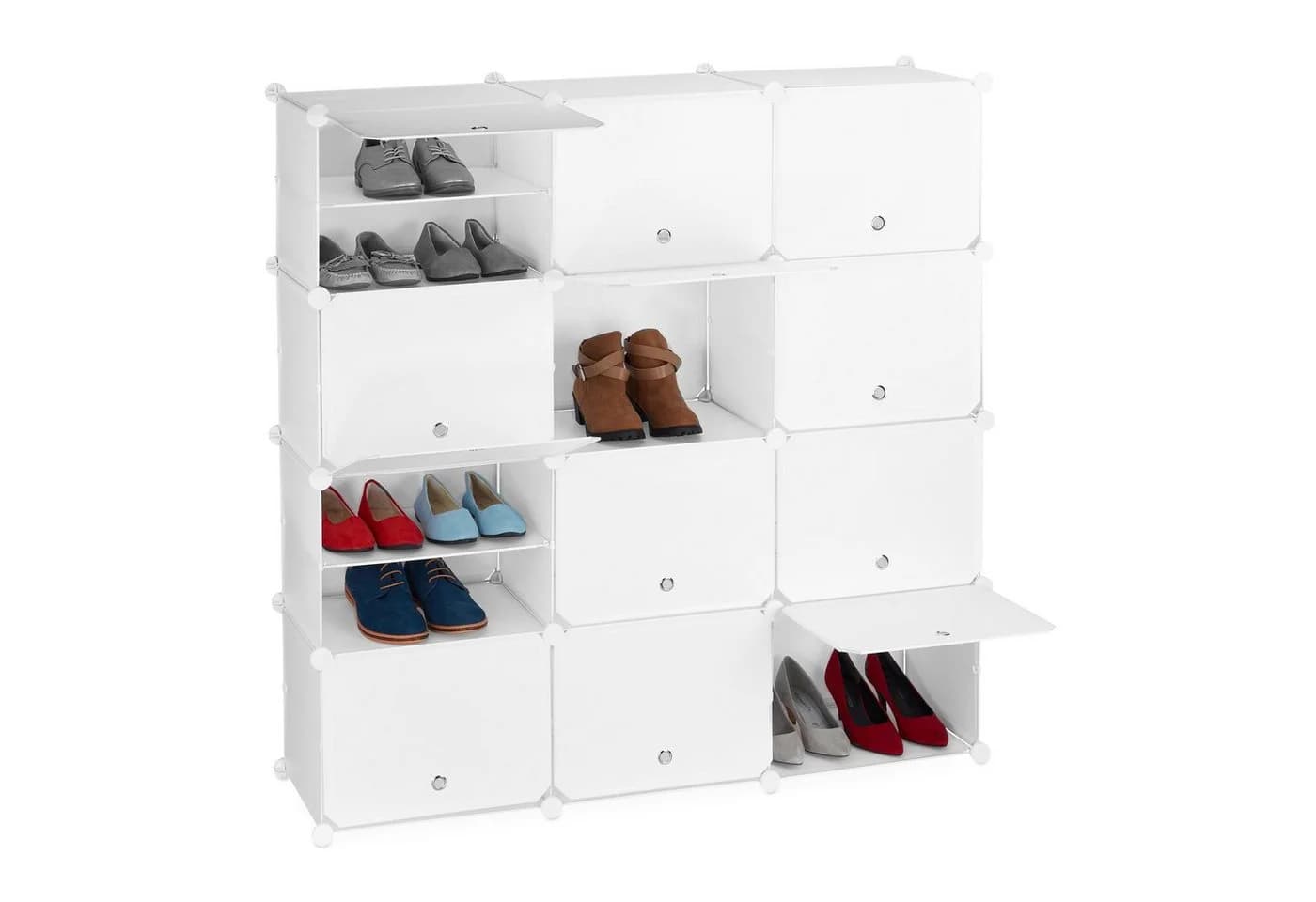 relaxdays Schuhregal Schuhschrank Stecksystem 24 Fächer Weiß - Bild 2