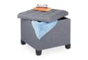 relaxdays Sitzhocker Grau Gepolstert mit Stauraum Bild 2