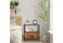 relaxdays Nachttisch Industrial mit Schublade Schwarz/Braun Bild 1