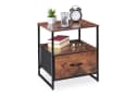 relaxdays Nachttisch Industrial mit Schublade Schwarz/Braun Bild 2