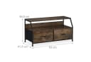 relaxdays TV-Board Industrial Style Braun/Schwarz mit 2 Schubladen Bild 4