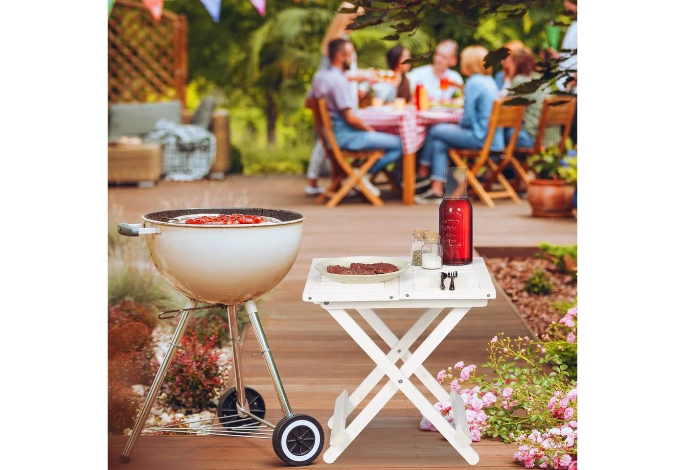 relaxdays Klapptisch Weiß Holz Platzsparend