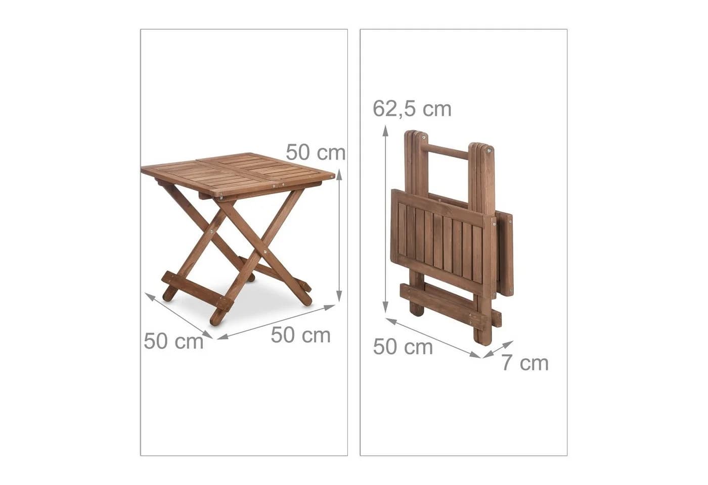 relaxdays Klapptisch Braun Holz Beistelltisch Klappbar - Bild 4