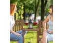relaxdays Gartenbank mit Tisch Braun Tannenholz Bild 3
