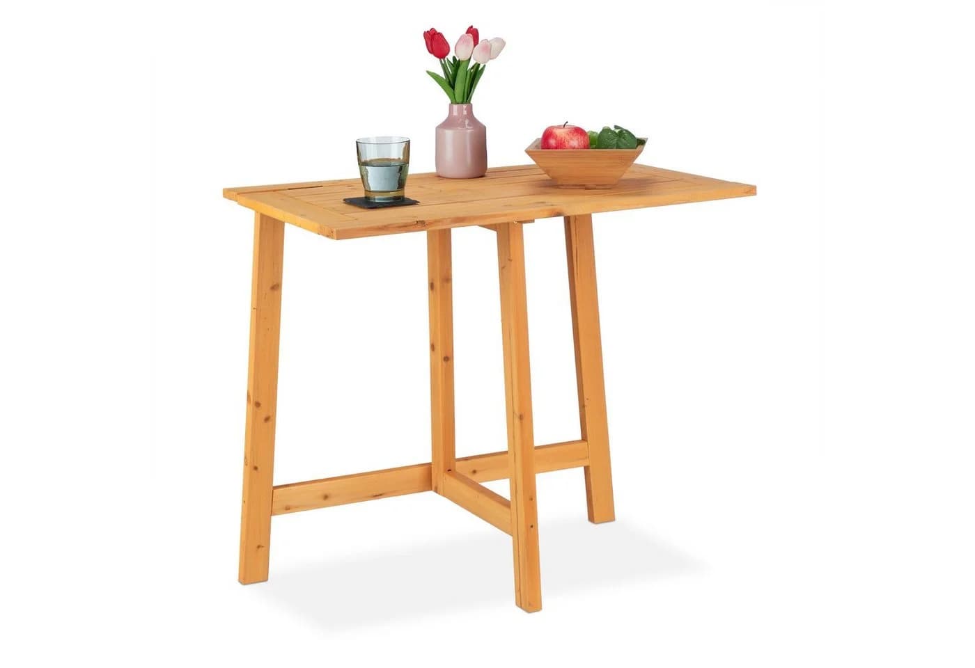 relaxdays Klapptisch Rechteckig Wandtisch Holz Natur - Bild 2