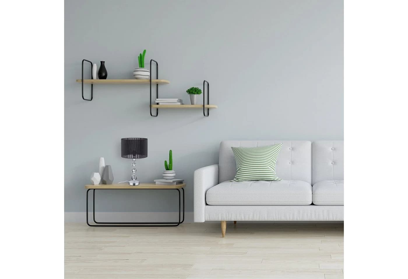 relaxdays Tischleuchte Kristall Schwarz Silber - Bild 5