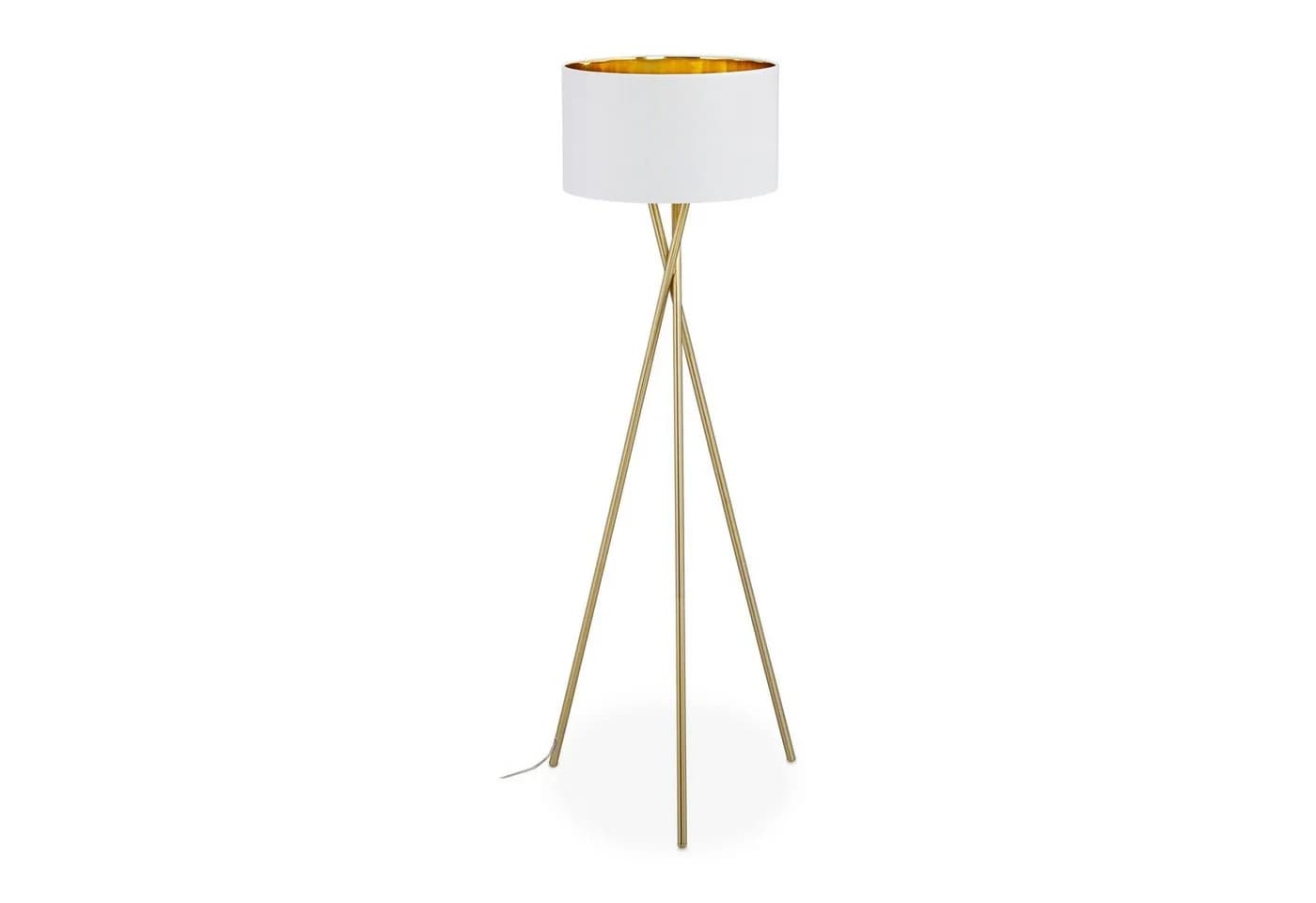 relaxdays Stehlampe Dreibein Weiß & Gold - Bild 2