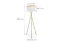 relaxdays Stehlampe Dreibein Weiß & Gold Bild 4
