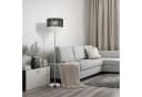 relaxdays Stehlampe Schwarz mit Kristallketten Bild 1