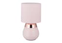 relaxdays Nachttischlampe mit Touch Rosa Eisen Stoff Bild 2
