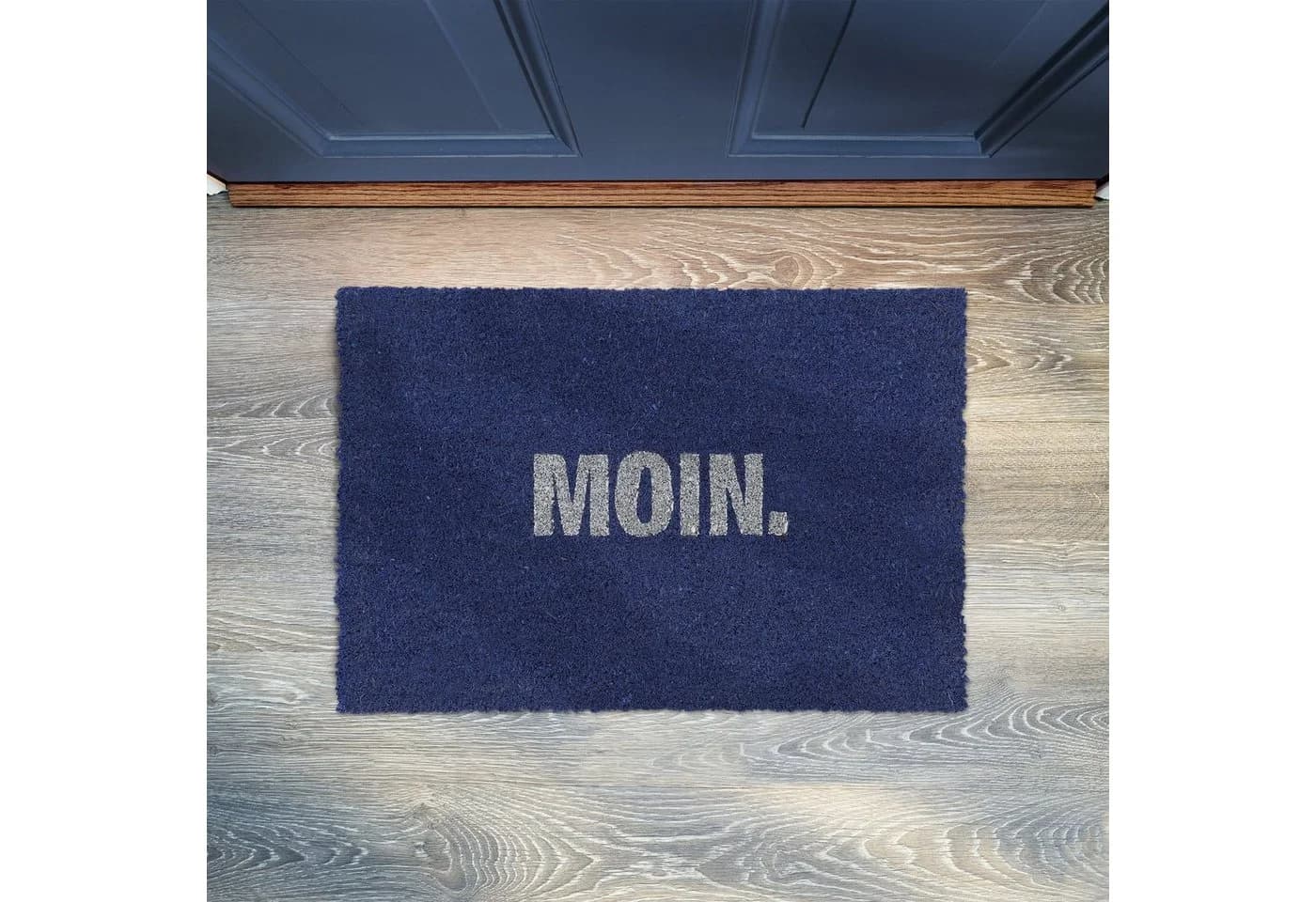 relaxdays Fußmatte Kokos Moi Blau/Weiß