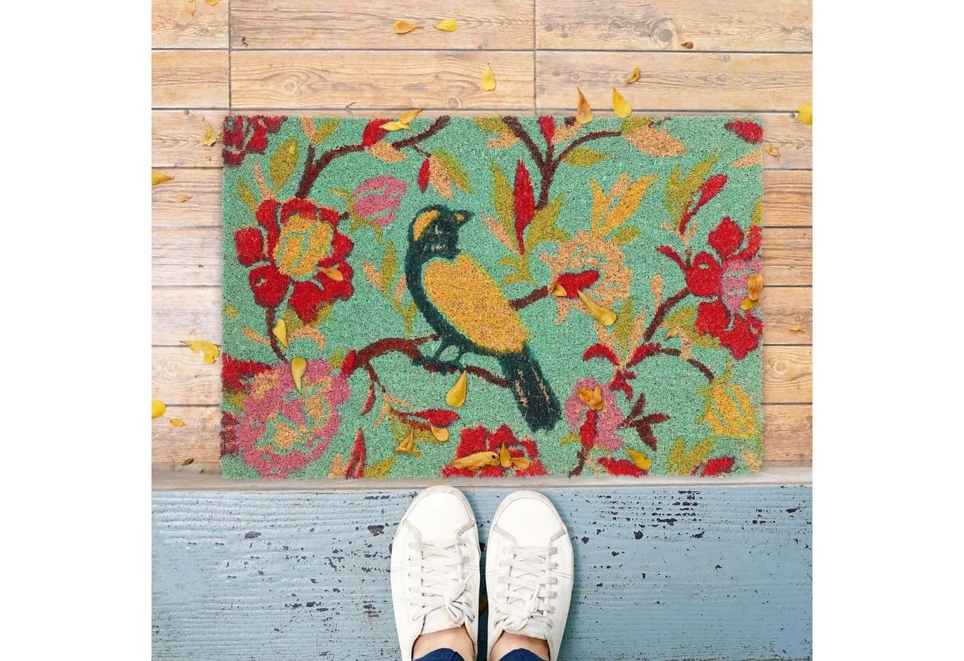 relaxdays Fußmatte Bunte Fußmatte mit Vogel-Motiv