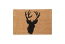 relaxdays Fußmatte Kokos mit Hirsch Motiv Schwarz Braun Bild 2