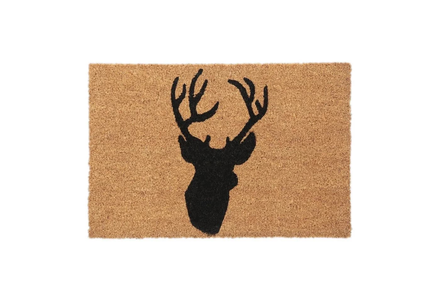 relaxdays Fußmatte Kokos mit Hirsch Motiv Schwarz Braun - Bild 2