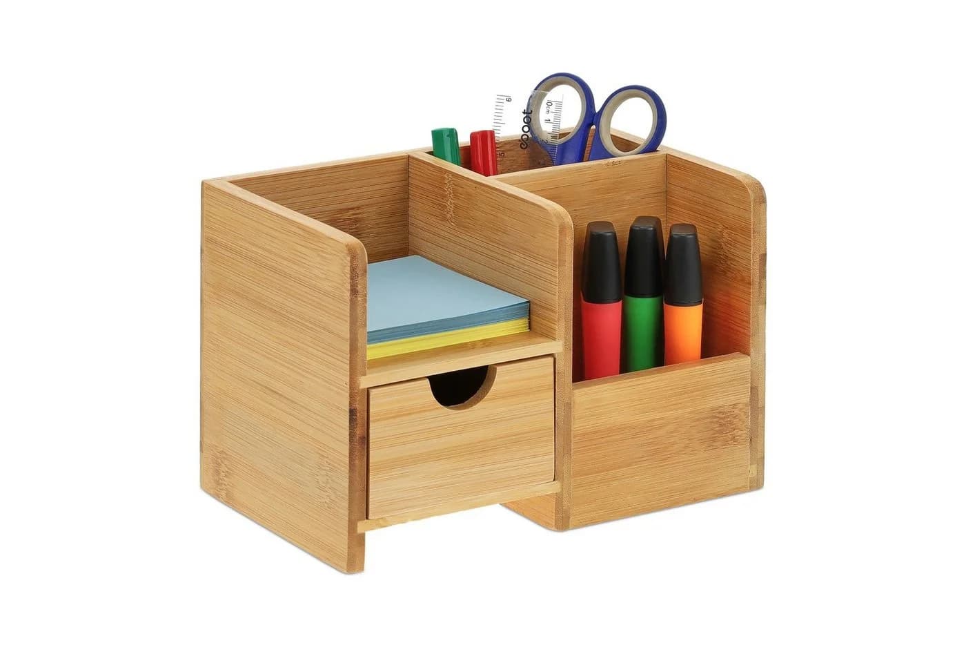 relaxdays Schreibtisch Organizer aus Bambus mit Schublade - Bild 2