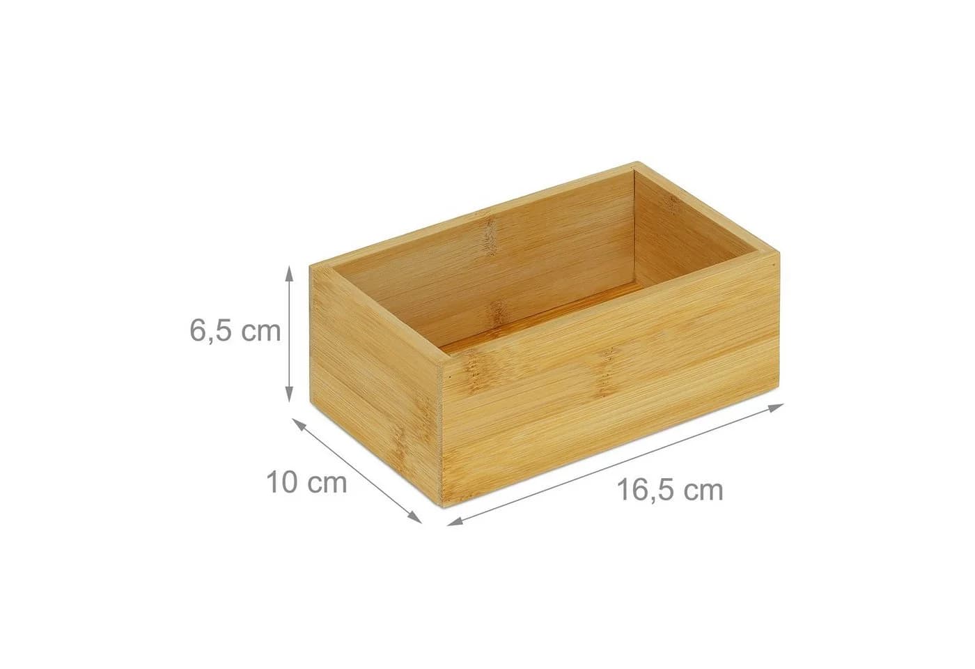 relaxdays Organizer Bambus Box in Quaderform Natur - Bild 4