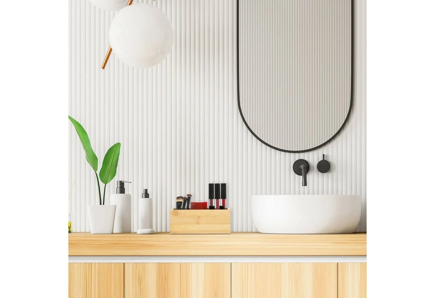 relaxdays Organizer Bambus Box in Quaderform Natur - Bild 5