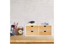 relaxdays Schreibtisch Organizer 4 Schubladen Weiß/Natur Bambus Bild 1