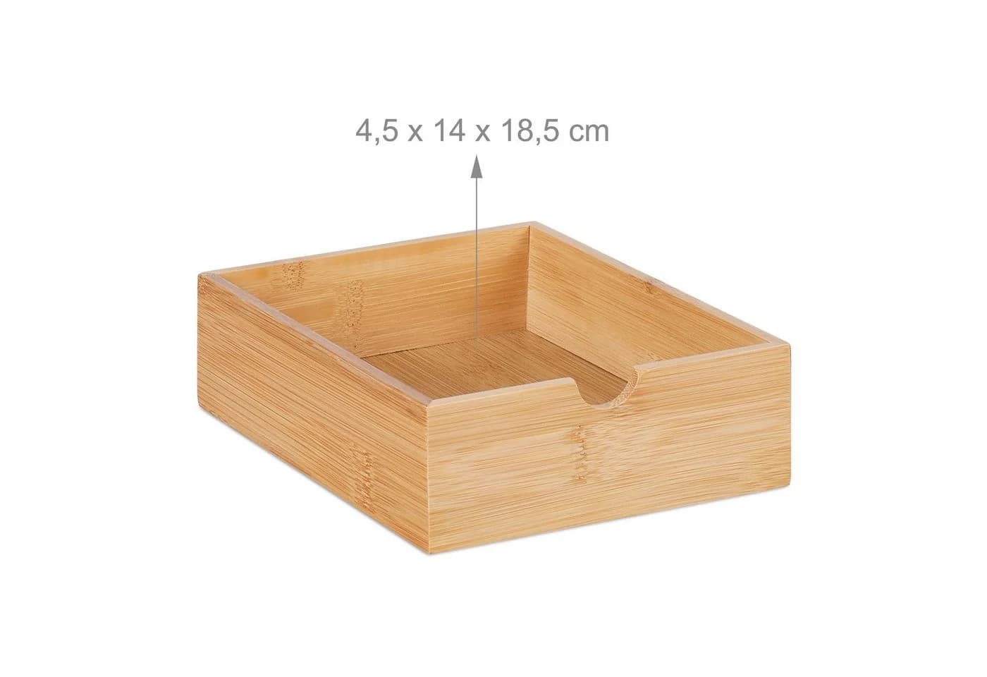 relaxdays Schreibtisch Organizer 4 Schubladen Weiß/Natur Bambus - Bild 5