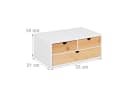relaxdays Schreibtisch Organizer 3 Schubladen Bambus Weiß/Natur Bild 4