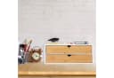 relaxdays Organizer Schubladenbox Bambus & MDF 2 Fächer Weiß/Natur Bild 1