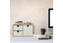 relaxdays Organizer Schubladenbox Bambus & MDF 3 Fächer Weiß/Natur Bild 1