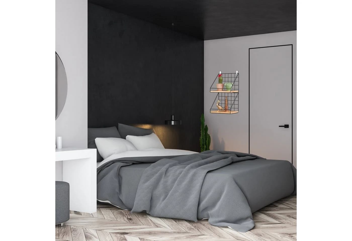 relaxdays Wandregal Industrial Schwarz/Natur - Bild 5