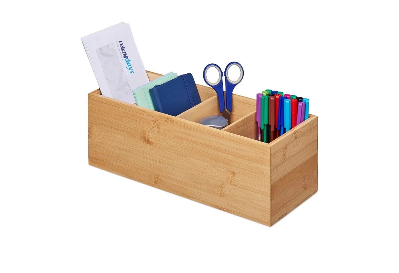RELAXDAYS Organizer Ordnungsbox aus Bambus 4 Fächer Natur - Bild 2
