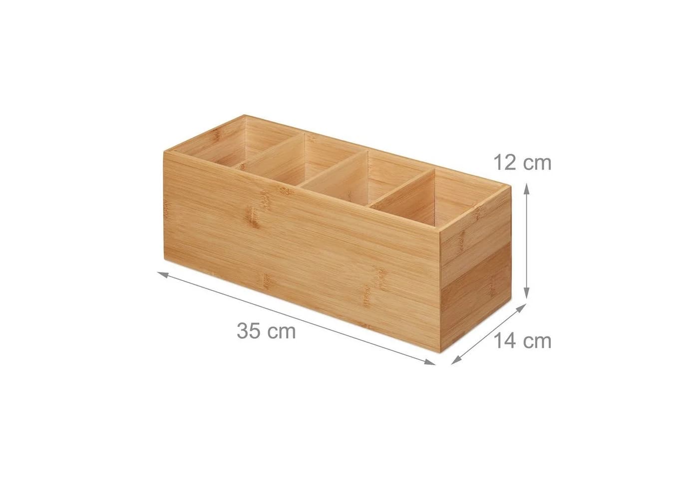 RELAXDAYS Organizer Ordnungsbox aus Bambus 4 Fächer Natur - Bild 4