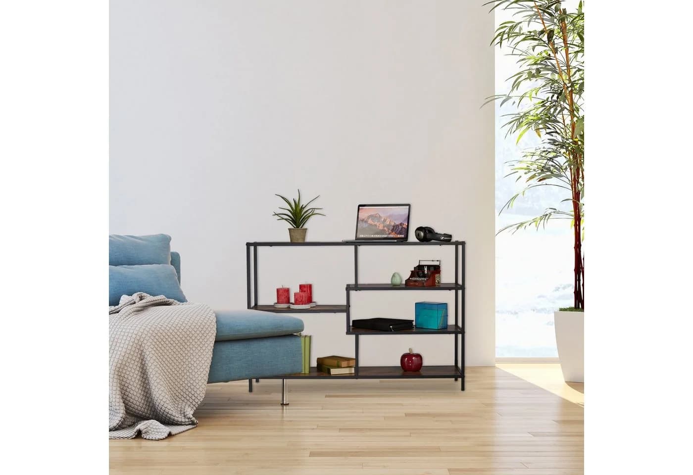 relaxdays Standregal Industrial Style 5 Ebenen Braun/Schwarz - Bild 5