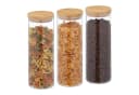 relaxdays Vorratsglas 3er Set Glas mit Bambusdeckel Transparent Bild 2