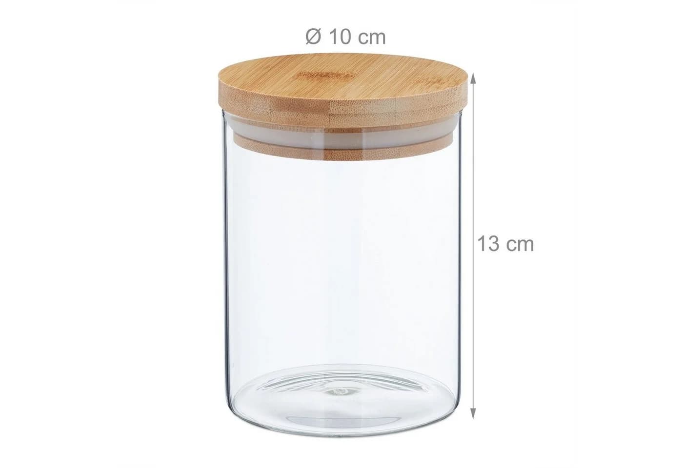 relaxdays Vorratsglas 3er Set Glas mit Bambusdeckel 650 ml Transparent - Bild 4