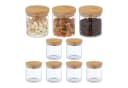 relaxdays Vorratsglas 9er Set Glas mit Bambusdeckel 500 ml Bild 2