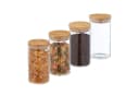 relaxdays Vorratsglas 4er Set 1000 ml Glas mit Bambusdeckel Bild 2