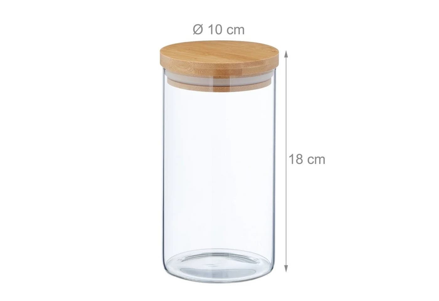 relaxdays Vorratsglas 4er Set 1000 ml Glas mit Bambusdeckel - Bild 4